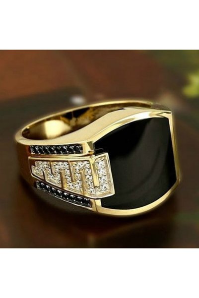 Choice 6 R1116-HUANGJINSE Classic Men's Ring Fashion Metal Gold Color Punk Ri...