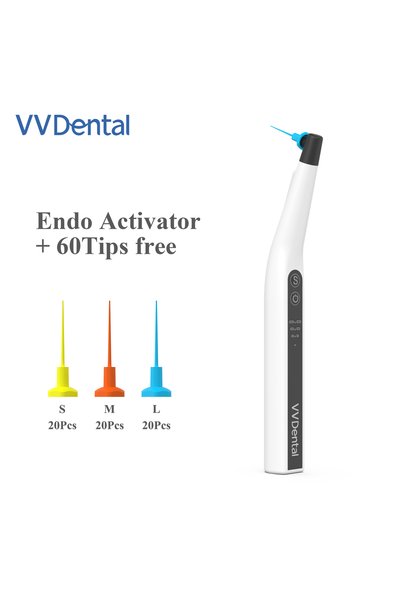 Choice أطراف جهاز ري الأسنان الصوتي VVDental باللون الرمادي و60 قطعة، منشط دا...