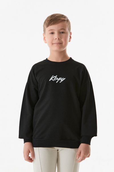 Fulla Moda Crew Neck Boys' Sweatshirt with Kbpy Print on the Front and Back