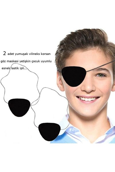 partidolu Vinleks Deri Korsan Göz Bandı Korsan Göz Maskesi 2 Adet halloween