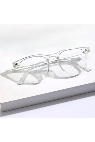 Choice A Transparent Square Plastic Frame Trendy Anti-Blue Light Clear Glasse...
