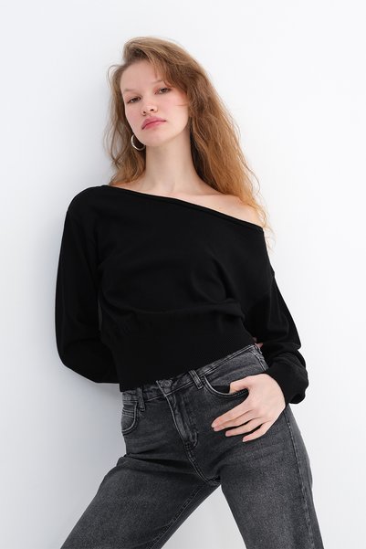 Addax Boat Neck Knitwear Sweater K10330
