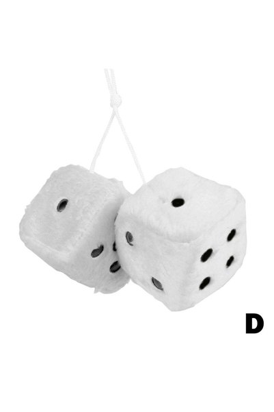 Choice D Long Hair Hot Stamping Dot Dice Plush Toy Cube Pendant Car Ornament ...