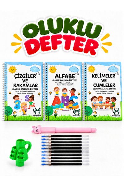 Nimbookid Sihirli Kalemli Oluklu Yazmayı Kolayca Öğreten Kitap(Kabartmalı) Çi...