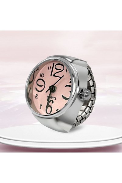 Choice pink New Ring Watch Hot Selling Creative Circular Dial Alloy Shell Fin...
