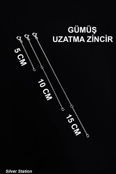 Silver Station 925 Ayar Gümüş Uzatma Ek Zincir - Gümüş Kolye Uzatması, Bilekl...