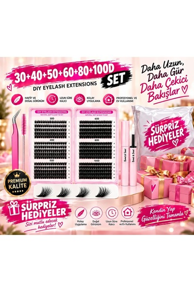 fatwell 600 Adet Kirpik Seti Kitap Model DIY Kirpik - Takma Kirpik 30-40-50-6...