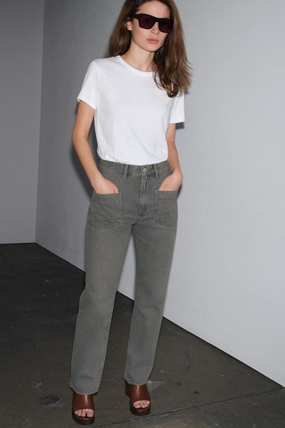 HAKKE Straight Fit Jean Pants with Pockets