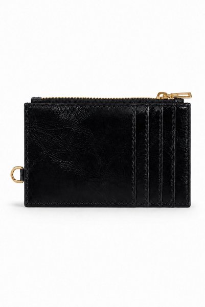 HAKKE Shiny Textured Multi-Compartment Slim Wallet