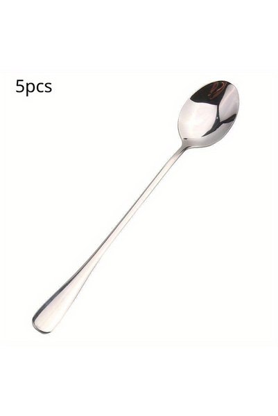Choice 5pcs 5pcs Stainless Steel Long Handle Ice Tea Spoon, Coffee Spoon, Ice...