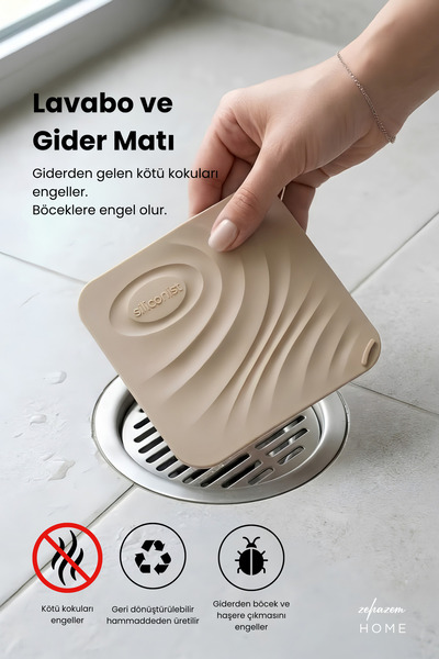 siliconist Parfümlü Kötü Koku Önleyici Silikon Mat - Banyo, Mutfak, Lavabo, B...