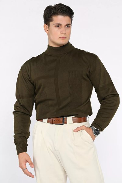 TOZLU Men's Patterned Knitwear Sweater