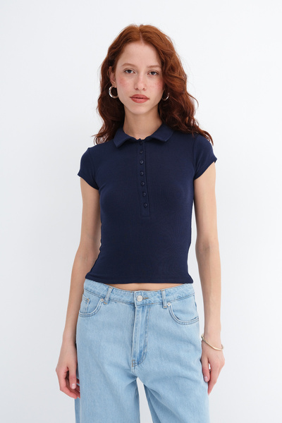 Addax Polo Collar Buttoned T-Shirt P1886
