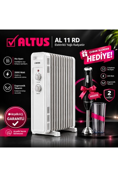 Altus AL 11 RD: Yağlı Radyatör + Çubuk Blender Hediyeli