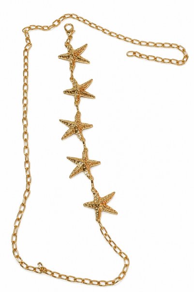HAKKE Starfish Detail Non-Tarnishing Gold Chain Belt