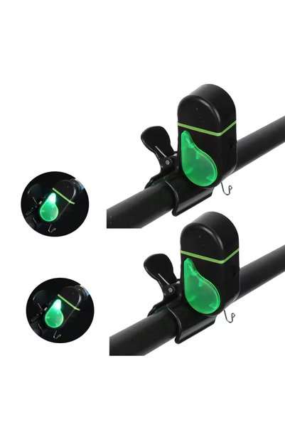 Choice black-2pcs 1/2PCS Fishing Bite Alarm with LED Light, Clip On Fish Rod ...