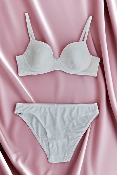 Fulla Moda Patterned Non-Padded Bra Set