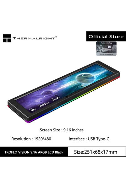 Choice4 9.16 ARGB Black Thermalright TROFEO VISION LCD IPS full-color LCD scr...