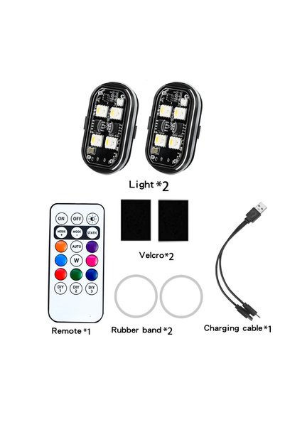 Choice 1PC Remote 2 Light RGB Led Car Strobe Lights Motorcycle LED Flash Posi...
