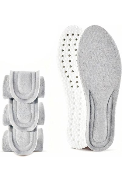 Generic Grey Soft and Breathable Shoe Insoles, Absorbing Insoles for Men, Mem...