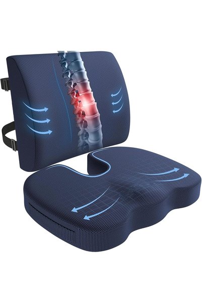 DURKU Chair Cushion, Seat Cushion for Office Chair, Lumbar Support Pillow for...