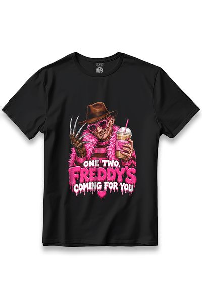 EZG Business تي شيرت مطبوع عليه شعار الهالوين من FREDDYS COMINGFORYOU برقبة د...