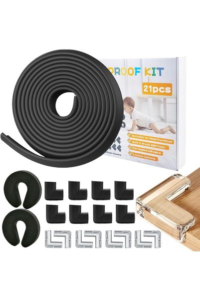 GENERAL 21PCS Baby Proofing Kit–Table Edge Protectors for Baby(5M Foam Edge G...