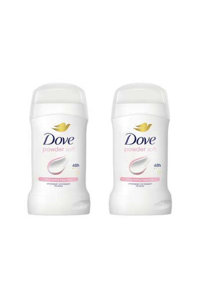 Dove Set of 2 Powder Soft 48h Antiperspirant Deodorant Stick for Women, 50 ml