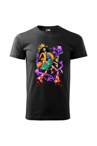 Malfini Tricou personalizat "One Piece – Brook", Negru, Barbat, Bumbac 100%,