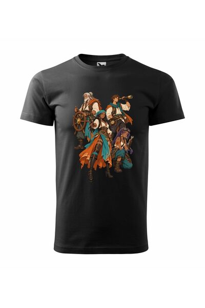 Malfini Tricou personalizat "One Piece – Piratii #8", Negru, Barbat, Bumbac 1...