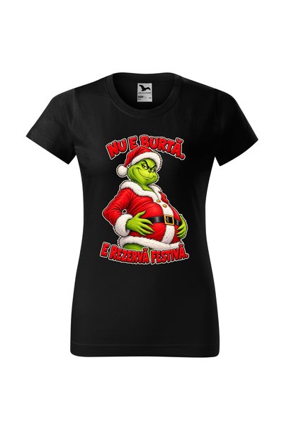 Malfini Tricou personalizat "Grinch - Rezerva festiva", Negru, Dama, Bumbac 1...