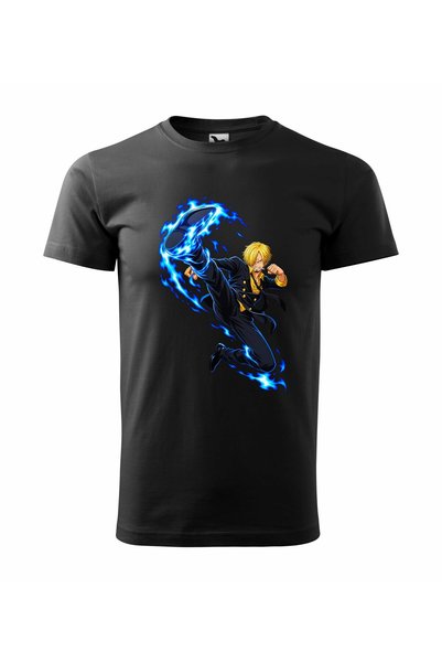 Malfini Tricou personalizat "One Piece – Sanji #2", Negru, Barbat, Bumbac 100%,