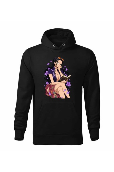 Malfini Hanorac personalizat "One Piece – Robin #2", Negru, Barbat, Unisex