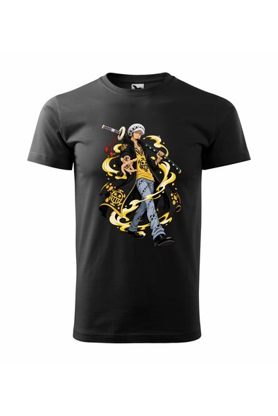 Malfini Tricou personalizat "One Piece – Law", Negru, Barbat, Bumbac 100%,