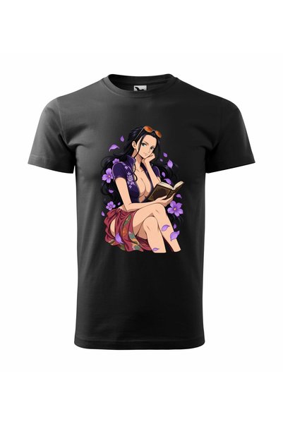 Malfini Tricou personalizat "One Piece – Robin #2", Negru, Barbat, Bumbac 100%,