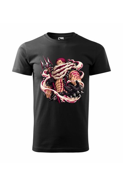 Malfini Tricou personalizat "One Piece – Katakuri", Negru, Barbat, Bumbac 100%,
