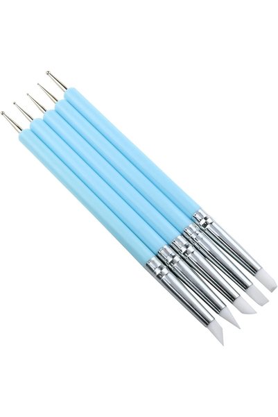 ASKIND 5Pcs Nail Art Dotting Tools, Silicone Brush Drawing Painting Pen Clay ...