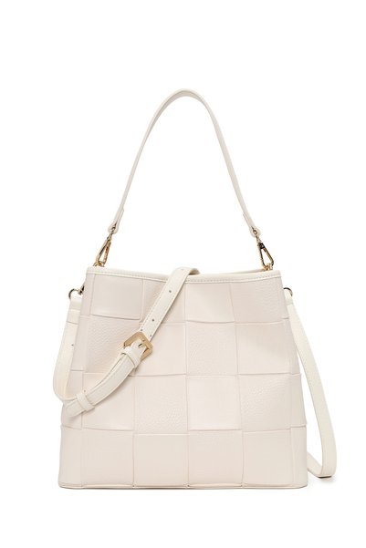 Derimod Women's Cream Long Strap Knitted Arm Bag Wb150028So