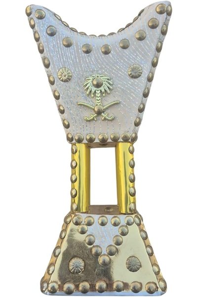 FWM مبخرة خشبية فاخرة، مبخرة معدنية مصنوعة يدويًا، مع شعار ملكي، تصميم سعودي ...