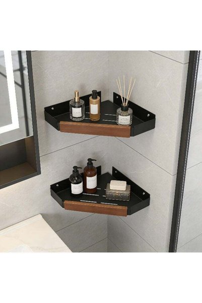 Arabest Bathroom Shower Shelf & Caddy Storage Organizer Black 31 x 16 x 3.5 cm
