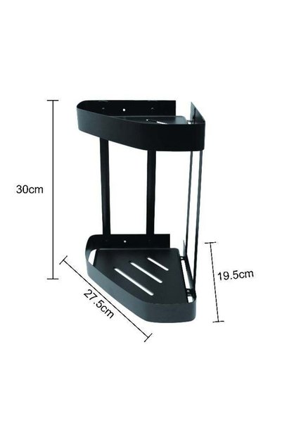 Arabest Bathroom Shower Shelf & Caddy Storage Organizer Black 27.5 x 19.5 x 3...