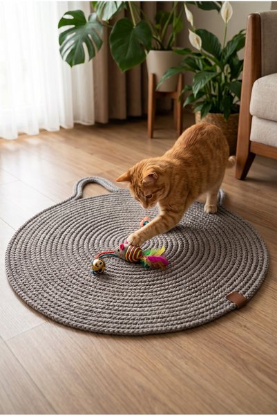 MS Glassware Gray Cat Scratching Mat Cat Mat Cat Play - 34 cm