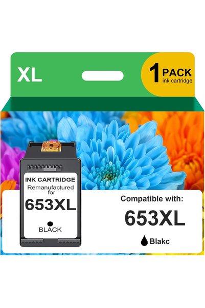 GENERAL خرطوشة حبر سوداء 653XL عالية الإنتاجية معاد تصنيعها لطابعات HP 653XL