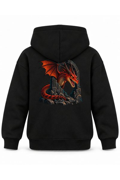 SVART WEAR How to Train Your Dragon Red Belt Printed Black Kids Hoodie