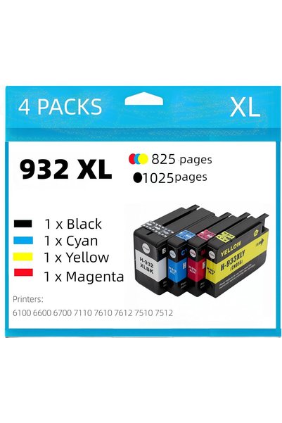 ZHENFU-MEI حزمة خراطيش حبر 932XL متوافقة مع طابعات HP 932 XL و933 XL، متوافقة...