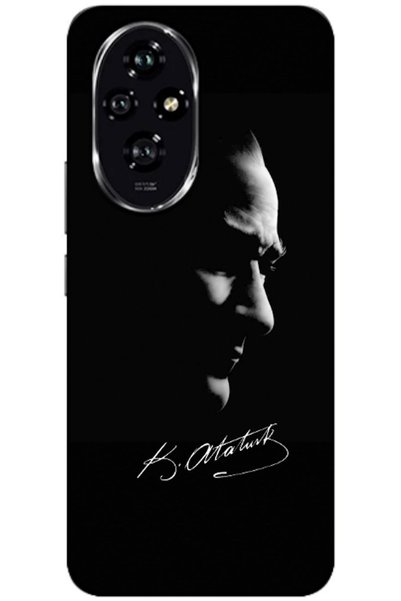 Zebana Honor Honor 200 Compatible Case Mustafa Kemal Atatürk Black Silicone C...
