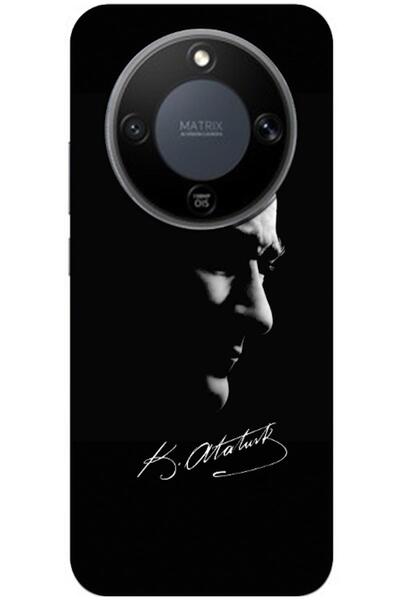 Zebana Honor Magic 8 Lite Compatible Case Mustafa Kemal Atatürk Black Silicon...