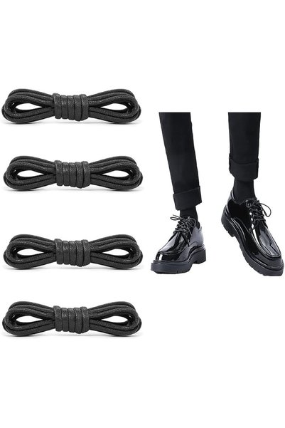 Generic 2 Pairs of Waxed Round Shoe Laces, Pure Cotton Waxed Shoe Laces, Mart...
