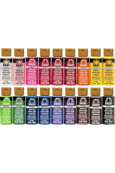 FolkArt Acrylic Paint Set (2-Ounce), PROMOFAI Colors I (18 Colors)