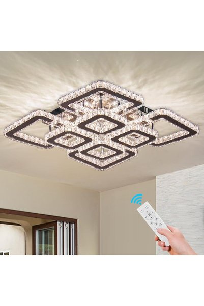 LET FRIXCHUR Crystal LED Ceiling Light 50cm 72W, 6120 lm, cool white 6500K, K...